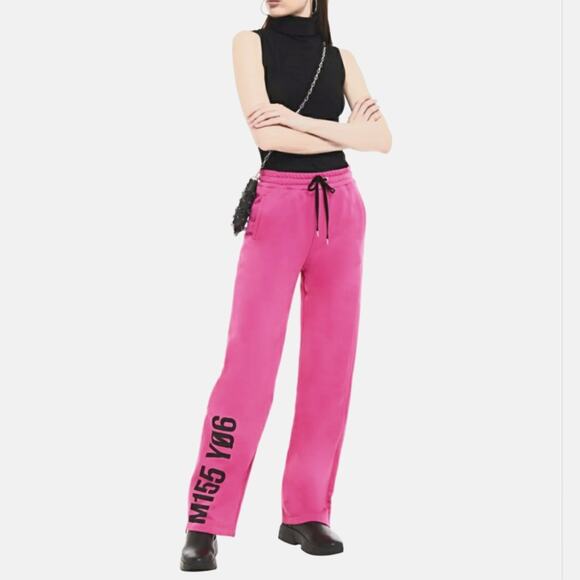 NWT Bright pink RED Valentino women's track pants joggers Sz small. Gorgeous!